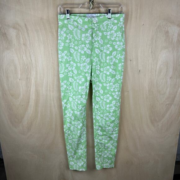 Urban Outfitters Green 90's Hawaiian Print Pants – Size 8 - Picture 2 of 6